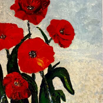 Pittura intitolato "Poppies" da Suzy Martin, Opera d'arte originale, Acrilico Montato su Altro pannello rigido