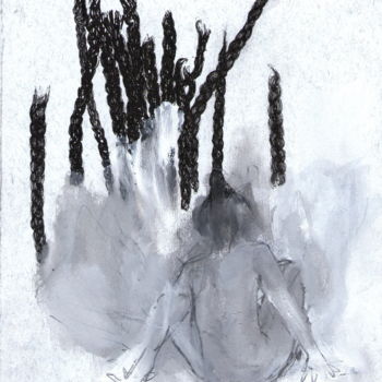 Рисунок под названием "hair 02" - Vanja Subotic, Подлинное произведение искусства, Чернила
