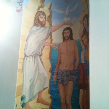 Pintura intitulada "Le Baptême du Chris…" por Svetlana Claude, Obras de arte originais