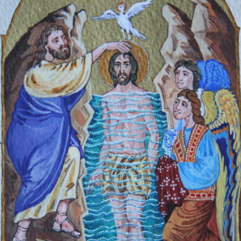 Painting titled "Baptême (détail)2" by Svetlana Claude, Original Artwork
