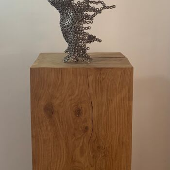 Sculpture titled "french bulldogg in…" by Sven Göfert, Original Artwork, Metals