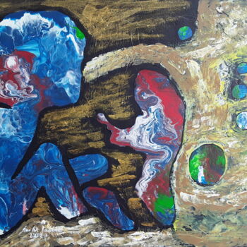Painting titled "dreaming child" by Sven W. Dahlke, Original Artwork, Acrylic