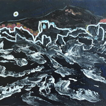 Peinture intitulée "coast at low tide" par Sven W. Dahlke, Œuvre d'art originale, Acrylique
