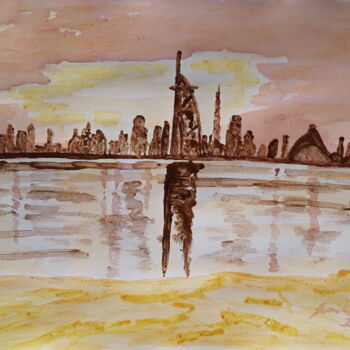 Pittura intitolato "Dubai fascination" da Sven W. Dahlke, Opera d'arte originale, Acquarello