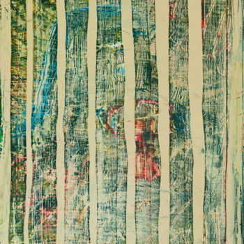 Malerei mit dem Titel "Hinter Gittern" von Jack Roocks, Original-Kunstwerk, Acryl