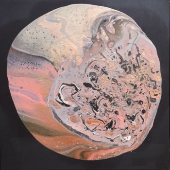 Peinture intitulée "Planète cuivre" par Sophius, Œuvre d'art originale, Acrylique Monté sur Châssis en bois