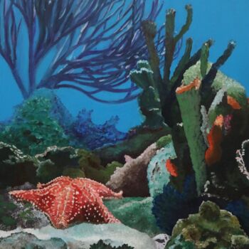 Peinture intitulée "Starfish" par Sophius, Œuvre d'art originale, Acrylique Monté sur Châssis en bois