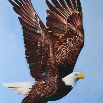 Painting titled "Royal Eagle" by Sophius, Original Artwork, Acrylic Mounted on Wood Stretcher frame