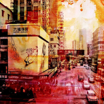 Printmaking titled "HONG KONG Crossing…" by Sven Pfrommer, Original Artwork, Analog Print