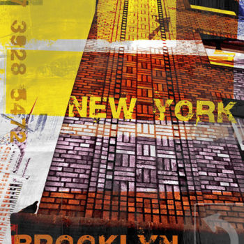 Obrazy i ryciny zatytułowany „NEWYORK SKYLINER II…” autorstwa Sven Pfrommer, Oryginalna praca, Srebrny nadruk