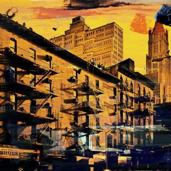 Druckgrafik mit dem Titel "NEW YORK STAIRS by…" von Sven Pfrommer, Original-Kunstwerk, Analogdruck