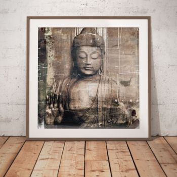 Obrazy i ryciny zatytułowany „Buddha III by Sven…” autorstwa Sven Pfrommer, Oryginalna praca, Srebrny nadruk