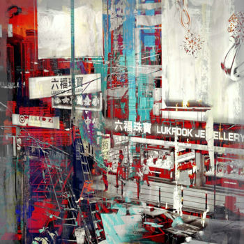 Obrazy i ryciny zatytułowany „HONGKONG Downtown V…” autorstwa Sven Pfrommer, Oryginalna praca, Srebrny nadruk