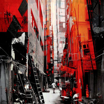 Obrazy i ryciny zatytułowany „HONG KONG Downtown X” autorstwa Sven Pfrommer, Oryginalna praca, Srebrny nadruk