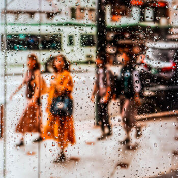 Photography titled "RAINY DAYS IN TOKYO…" by Sven Pfrommer, Original Artwork, Analog Print Mounted on Aluminium