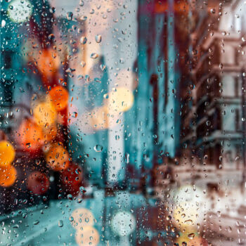 Photography titled "RAINY DAYS IN NEW Y…" by Sven Pfrommer, Original Artwork, Analog Print Mounted on Aluminium