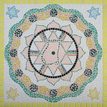 Handwerk mit dem Titel "Herz-Chakra-Mandala…" von Musaicum Steinbildsetzerei Sven Strauß, Original-Kunstwerk