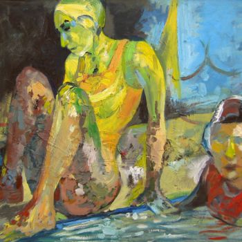 Картина под названием "Swimmers II" - Svetlin Kolev, Подлинное произведение искусства, Масло