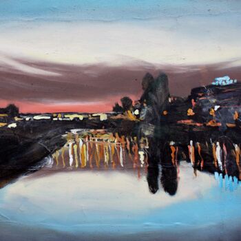 "Maritza on dusk" başlıklı Tablo Svetlin Kolev tarafından, Orijinal sanat, Petrol