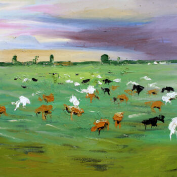 Pittura intitolato "Flock cheeps" da Svetlin Kolev, Opera d'arte originale, Olio