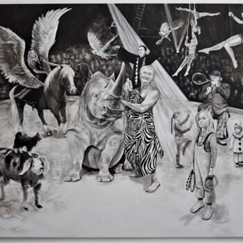 Картина под названием "Le Cirque" - Svetà Marlier, Подлинное произведение искусства, Акрил Установлен на Деревянная рама для…