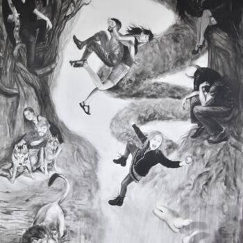 "La Comédie" başlıklı Resim Svetà Marlier tarafından, Orijinal sanat, Akrilik Ahşap Sedye çerçevesi üzerine monte edilmiş