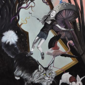 Картина под названием "Alice" - Svetà Marlier, Подлинное произведение искусства, Акрил Установлен на Деревянная рама для нос…