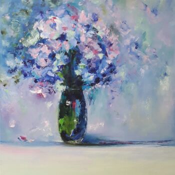Painting titled "Flowers in a vase" by Sveta Shulginova, Original Artwork, Oil