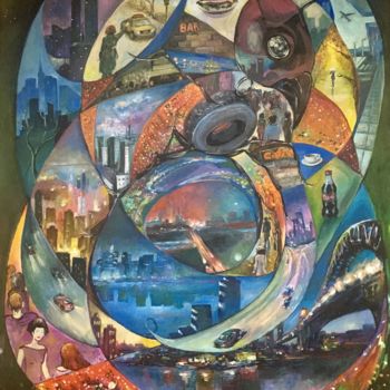 Pintura intitulada "Ant city" por Sveta Sokolova, Obras de arte originais, Acrílico