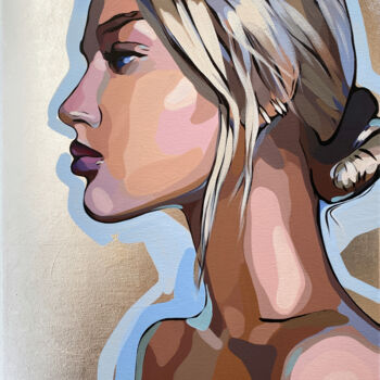 Картина под названием "In profile" - Sveta Step, Подлинное произведение искусства, Акрил