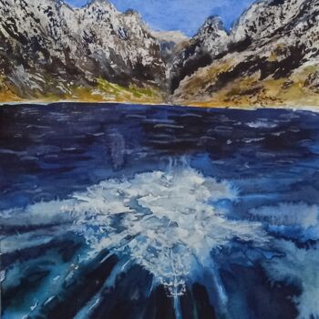 Картина под названием "Лёд на Байкале" - Светлана Светличная, Подлинное произведение искусства, Акварель