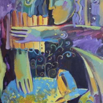Картина под названием "Пастух" - Светлана Волосюк, Подлинное произведение искусства, Масло
