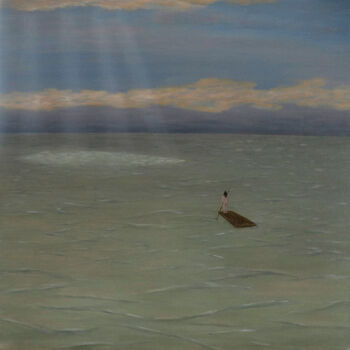 Pintura intitulada "Girl with a paddle" por Svetlana Alekseeva, Obras de arte originais, Óleo