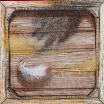 Картина под названием "Bird flying out of…" - Svetlana Aleynikova, Подлинное произведение искусства, Цветные карандаши Устан…