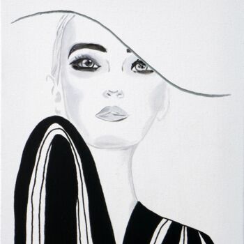 Schilderij getiteld "Beauty Model." door Svetlana Bagdasaryan, Origineel Kunstwerk, Olie Gemonteerd op Frame voor houten bra…