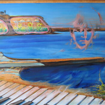 Painting titled "Мир в розовых очках" by Svetlana Belova, Original Artwork, Oil Mounted on Wood Stretcher frame