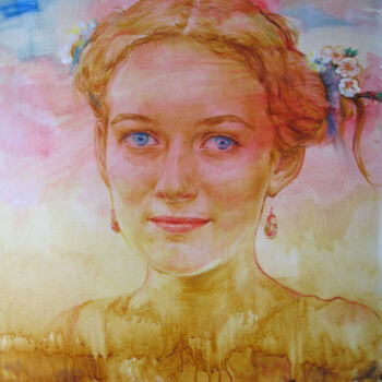 Ζωγραφική με τίτλο "Весна" από Светлана Белова, Αυθεντικά έργα τέχνης, Λάδι Τοποθετήθηκε στο Ξύλινο φορείο σκελετό
