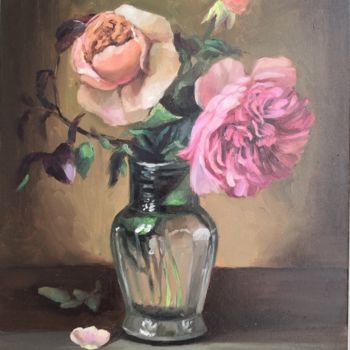 Painting titled "flowers" by Svetlana M. Belova, Original Artwork, Oil