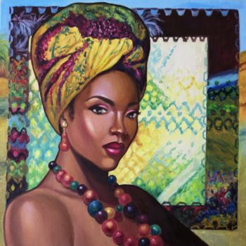 「Gold of Africa No. 4」というタイトルの絵画 Svetlana M. Belovaによって, オリジナルのアートワーク, オイル