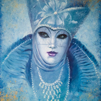 Pittura intitolato "Venetian masks." da Svetlana M. Belova, Opera d'arte originale, Olio