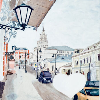 Painting titled "Moscow" by Svetlana Berezova, Original Artwork, Oil