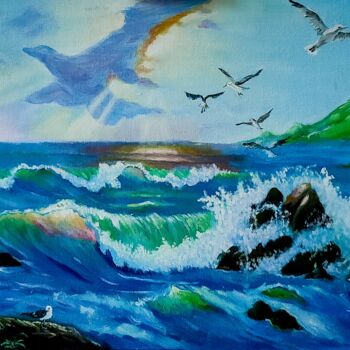 Peinture intitulée "Sea" par Svetlana Berezova, Œuvre d'art originale, Huile