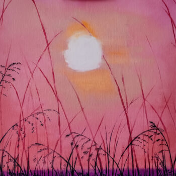 Peinture intitulée "Pink sunset" par Svetlana Berezova, Œuvre d'art originale, Huile