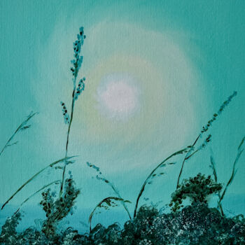 Pittura intitolato "Turquoise sunset" da Svetlana Berezova, Opera d'arte originale, Olio
