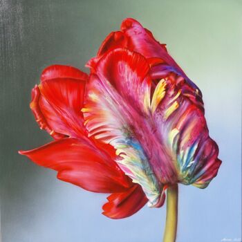 Painting titled "Tulip painting,  pa…" by Svetlana Braznikova, Original Artwork, Acrylic