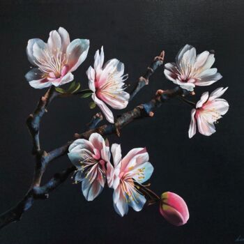 Painting titled "Cherry Blooming,  f…" by Svetlana Braznikova, Original Artwork, Acrylic