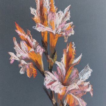 Drawing titled "Gladiolus soft past…" by Svetlana Braznikova, Original Artwork, Pastel
