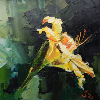 Ζωγραφική με τίτλο "Желтая лилия" από Светлана Черненко, Αυθεντικά έργα τέχνης, Λάδι