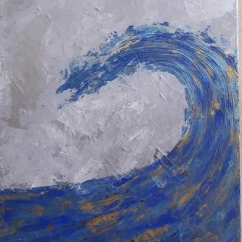 Картина под названием ""Волна"" - Светлана Дегилёва, Подлинное произведение искусства, Акрил Установлен на Деревянная рама д…