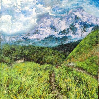 Картина под названием "mountain trail" - Svetlana Dushina, Подлинное произведение искусства, Масло